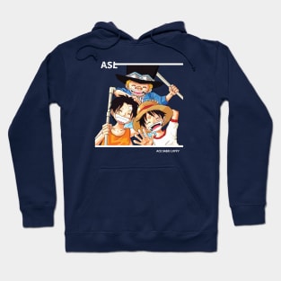 3 Brother ASL Ace Sabo Luffy In Vector Art Hoodie